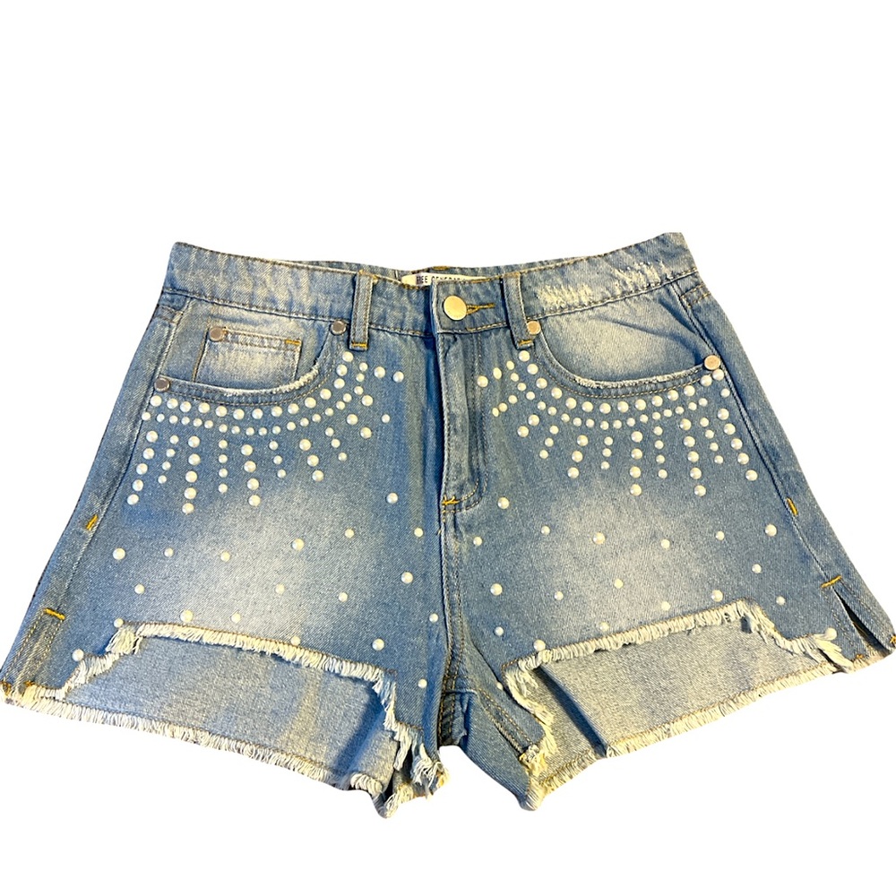 New Free Generation Los Angeles jean shorts with pearls size S